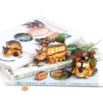 

Mini Cartoon Character Plant Flower Pot With Hole Succulent Planters Vase Small Cute Totoro Cactus Container Gardens Resin Craft