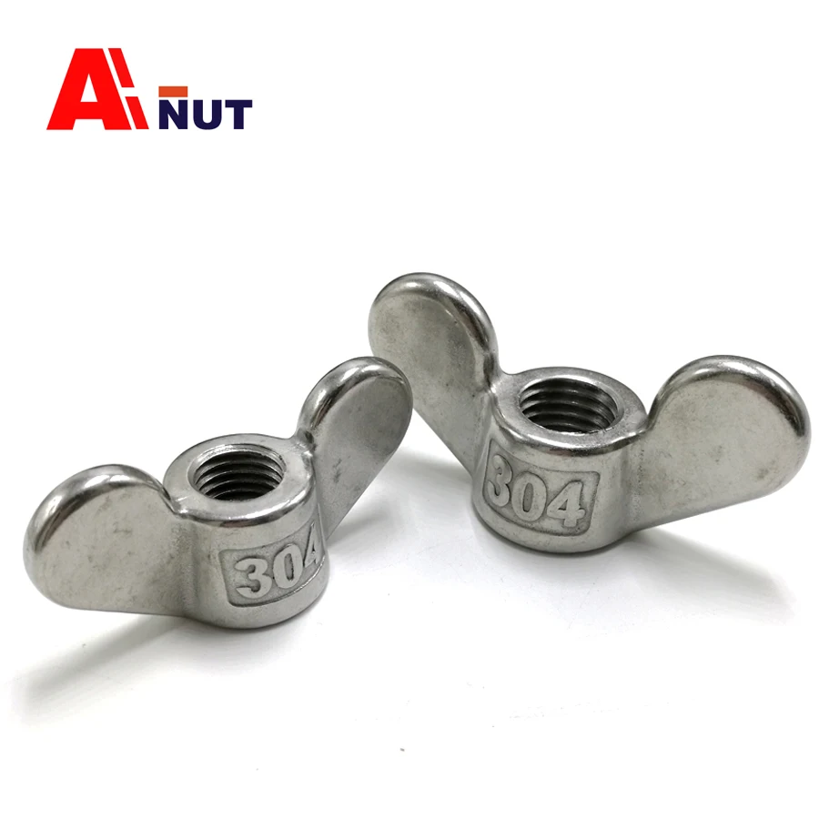 m4 m24 stainless steel wing nuts , antirust sus304 wing nut , High quality round wing thumb nut