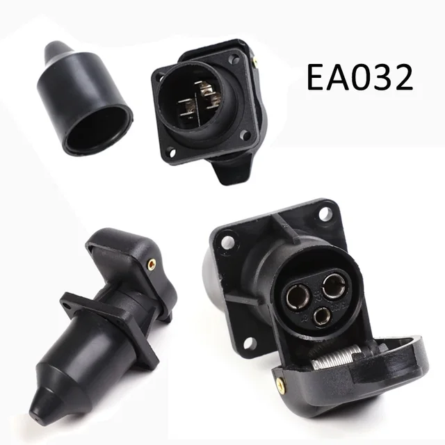 European Car Accessories 3Pin Plastic Plug and Socket for Trailers