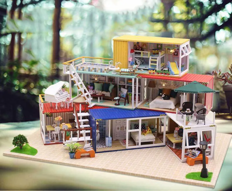 DIY деревянная модель кукольного домика ручной работы ремесло сборный домик игрушка с мебели и трансформер серии подарок для детей