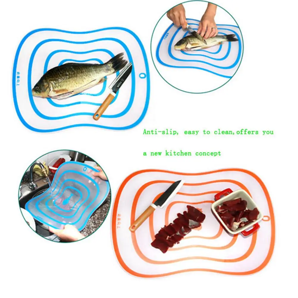 

Portable Plastic Chopping Block Non-slip Frosted Antibacteria Cutting Board Vegetable Meat Essential Random Color 20*16*0.08CM