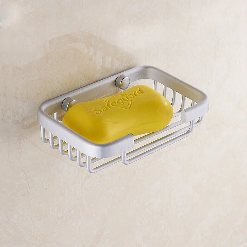 High quality aluminum Drain soap dish wall self soap rack tray caja