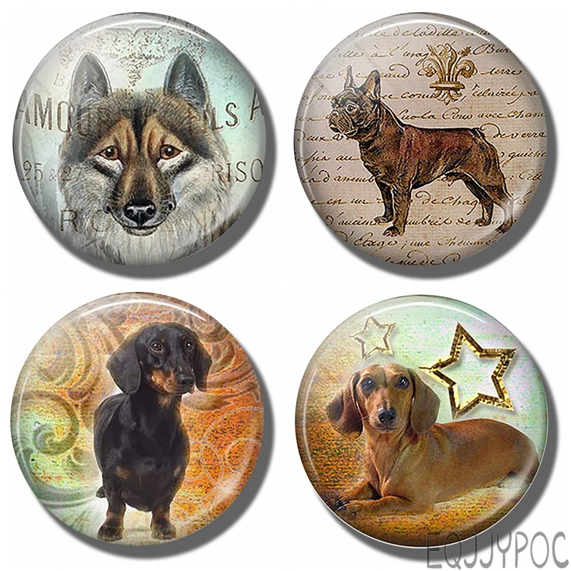 

Lovely Cute Dog 30 MM Fridge Magnet Puppy Dog Lovers Gifts Pet Glass Dome Magnetic Refrigerator Stickers Note Holder Home Decor