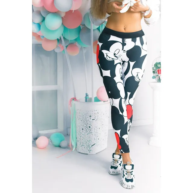 US $8.01 Women Minnie Mickey Yoga Gym Leggings Athletic Women Sport Clothing Workout Femme Mujer Running Spo