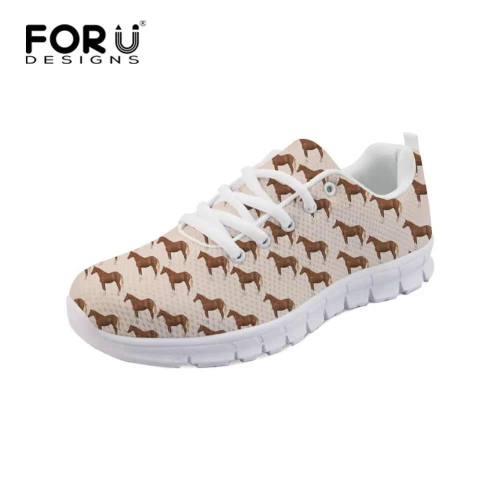 FORUDESIGNS/коричневые женские туфли на плоской подошве с рисунком Crazy Horse; Легкие Модные женские летние сетчатые туфли; персонализированные женские кроссовки