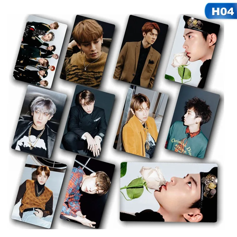 

10pcs/set KPOP EXO New Ablum Crystal Card Sticker DON'T MESS UP MY TEMPO Photo Card Stickers
