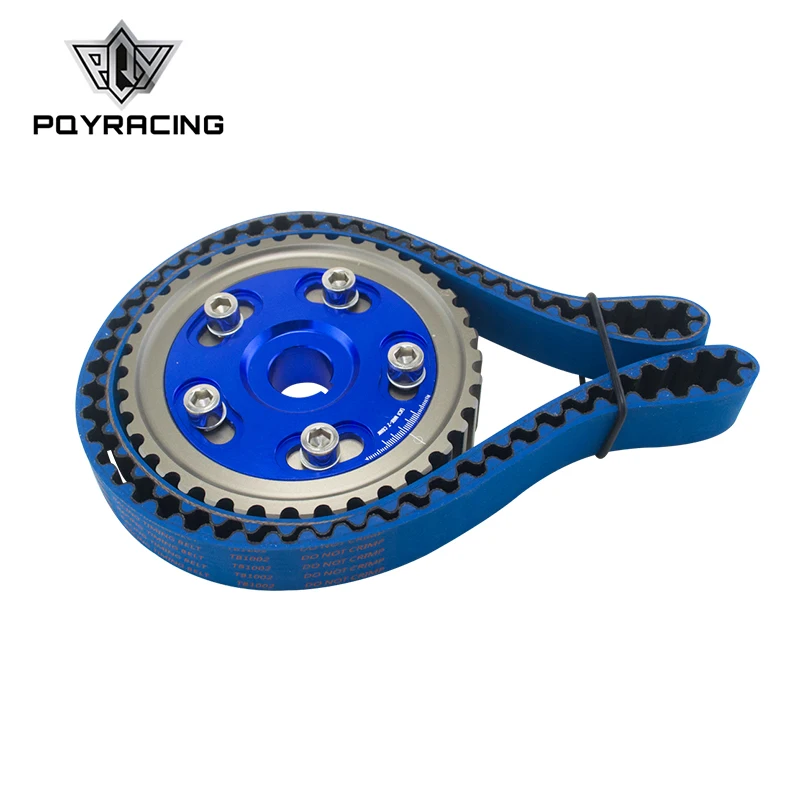 PQY HNBR гоночный ремень синий + алюминиевый Cam Gear BLUE для 92 00 Civic D16Z D16Y TB1002B 6542B|Ремни