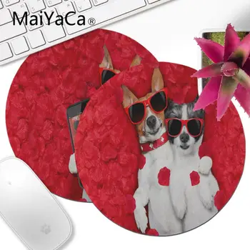 

MaiYaCa Funny Dog Lying in The Rose Rubber Mouse Durable Desktop Round gaming Mousepad DIY Carpet Logo Printing Mouse Pad anime