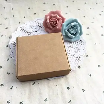 

50 Pcs Brown Kraft Paper Boxes Wedding Christmas Favor Gift Box Jewelry Handmade Soap Package Cardboard Box Candy Boxes Decor
