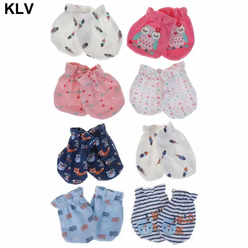 

Baby Gloves Anti Scratch Face Cartoon Cute Floral Mitten Protection Glove Soft Cotton Elastic Newborn Infant For Boys Girls