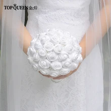 TOPQUEEN F3-WT, свадебное украшение, букет невесты, букет невесты, свадебные цветы, Свадебный букет невесты, белое платье с хвостом