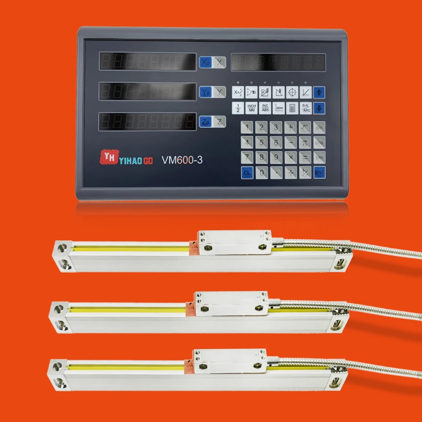 

Milling Measuring Tools 3 Axis Dro Kit/Set Digital Readout + 3 PCS 5u linear encoder useful 200 300 400 500 600 700 800 900 line