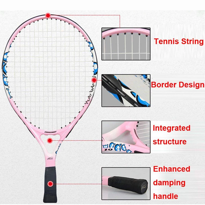 Junior теннисные ракетки из углеродного волокна, тренировочная Теннисная ракетка, оснащенная теннисными ракетами для детей и подростков, Детские теннисные ракетки
