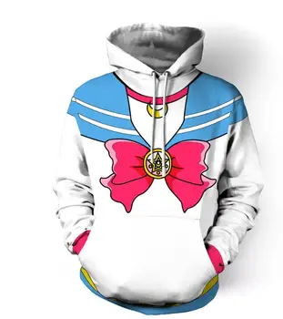 

Autumn Winter Women Sailor Moon 3D Print Hoodies Long Sleeves Sweatshirt