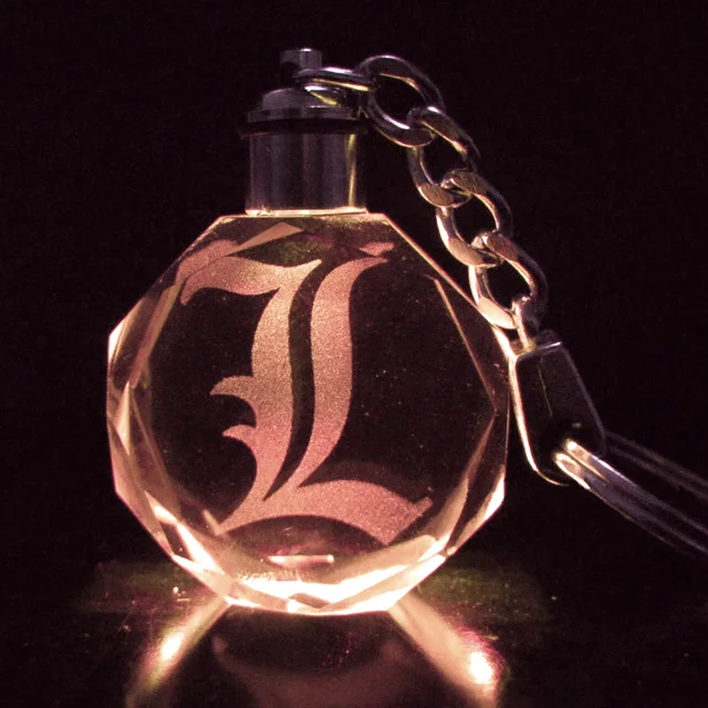 Death Note Colorful L Crystal Ball LED Keyrings Pendant