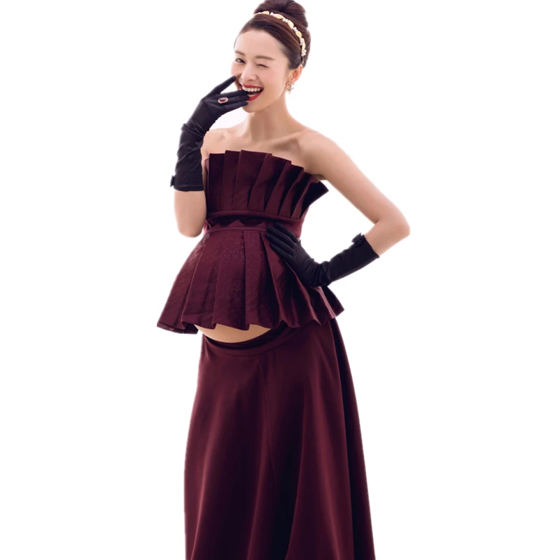 

RQ 2017 Royal Style Maternity Lace Dress Pregnant Photography Props Pregnancy maternity photo shoot long dress Q85