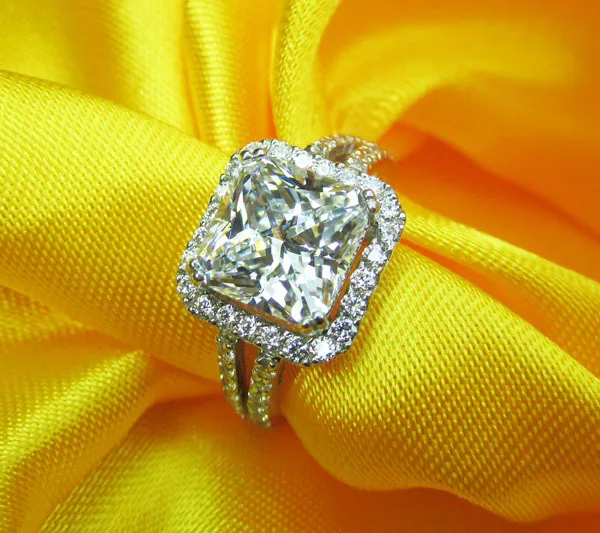 

Princess Cut Wedding Bands Rings For Women Big Sterling Silver Women Rings Wedding Jewelry