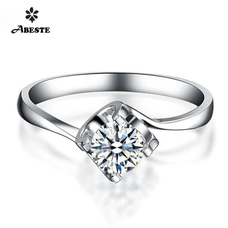 ANI 18 K(Au750) кольцо для помолвки из белого золота 0,2 КТ Сертифицированный круглый бриллиант для женщин Свадебные ювелирные изделия с настоящим бриллиантом индивидуальный дизайн