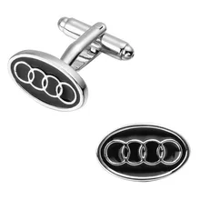 Men’s shirts Cufflinks high-quality copper material The circular black Audi Cufflinks 2 pairs of packaging for sale