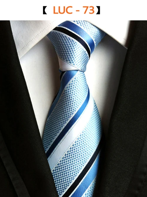 75 стилей, 8 см широкие деловые галстуки для мужчин, синие оранжевые красные розовые Черные Серые жаккардовые тканые свадебные галстуки, шелковый галстук Gravata - Цвет: TK-LUC73