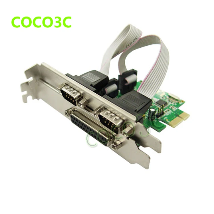 

PCIe Combo 2 Serial + 1 Parallel IEEE 1284 Controller card PCI express to printer LPT port + RS232 com port Adapter