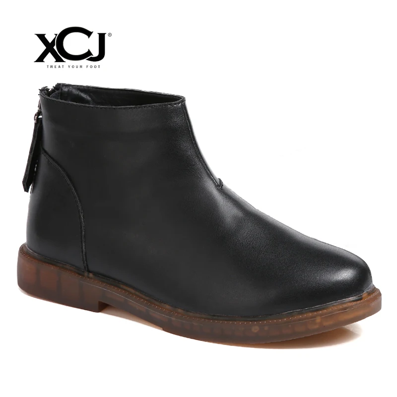 

Women's Winter Shoes Ankle Boots With Platform Brand Women Winter Boots PU Warm Plush Solid Women Shoes High Quality XCJ
