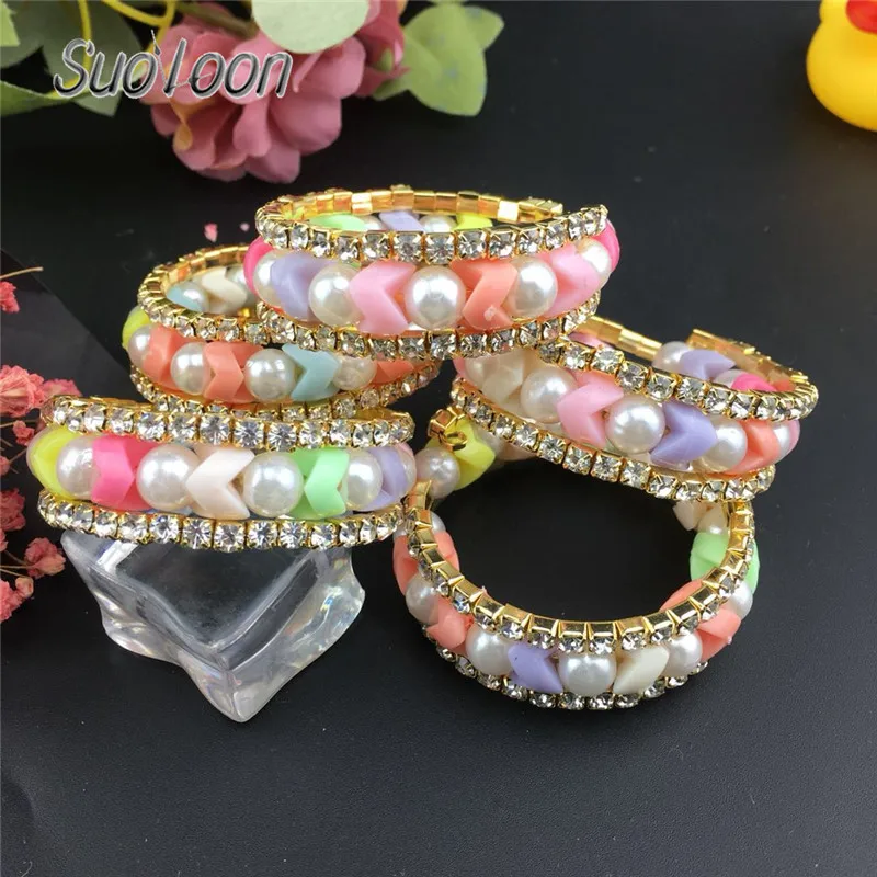 

new 2018 hot sale girl fashion Bracelet Gold alloy luxury fashion elastic children's Bracelet 3 tier student jewelry Schoolgirl