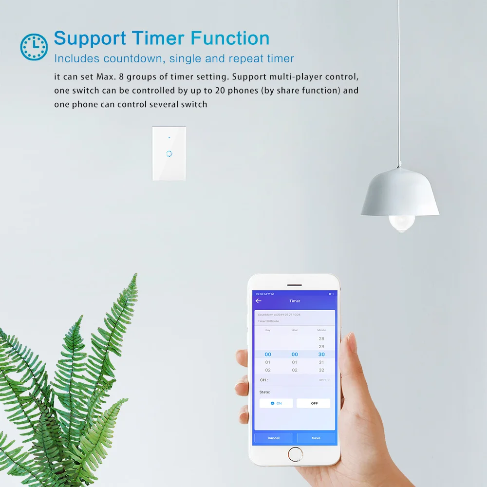 3 банды Wi-Fi сенсорный выключатель настенный светильник Панель Беспроводной интеллектуальный таймер и дистанционное управление приложение