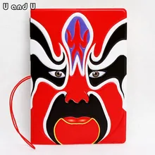 UandU мультяшная Обложка для паспорта для путешествий, держатель для кредитных карт из искусственной кожи с размером 14*9,6 см, держатель для паспорта-Пекинская опера