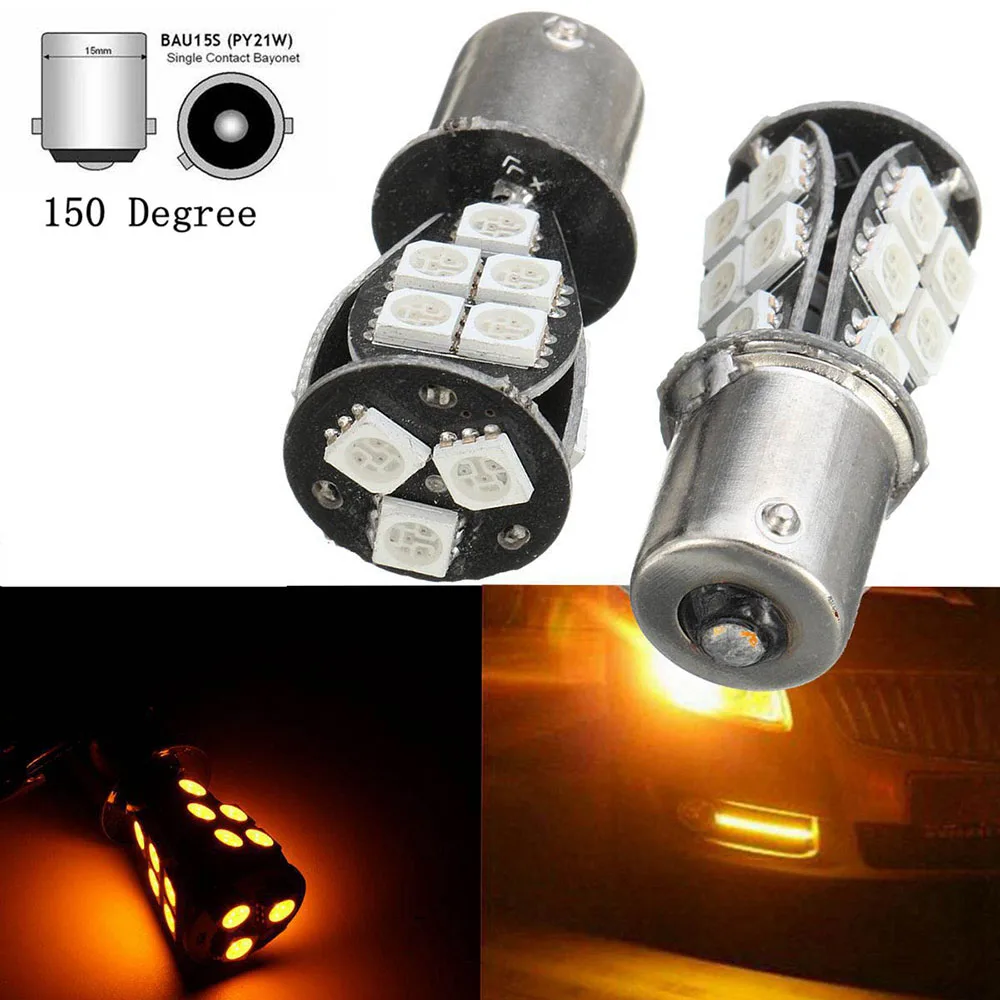2 шт. 1156 BAY15S P21W 5050 SMD 18 LED Автомобильный указатель поворота Canbus без ошибок