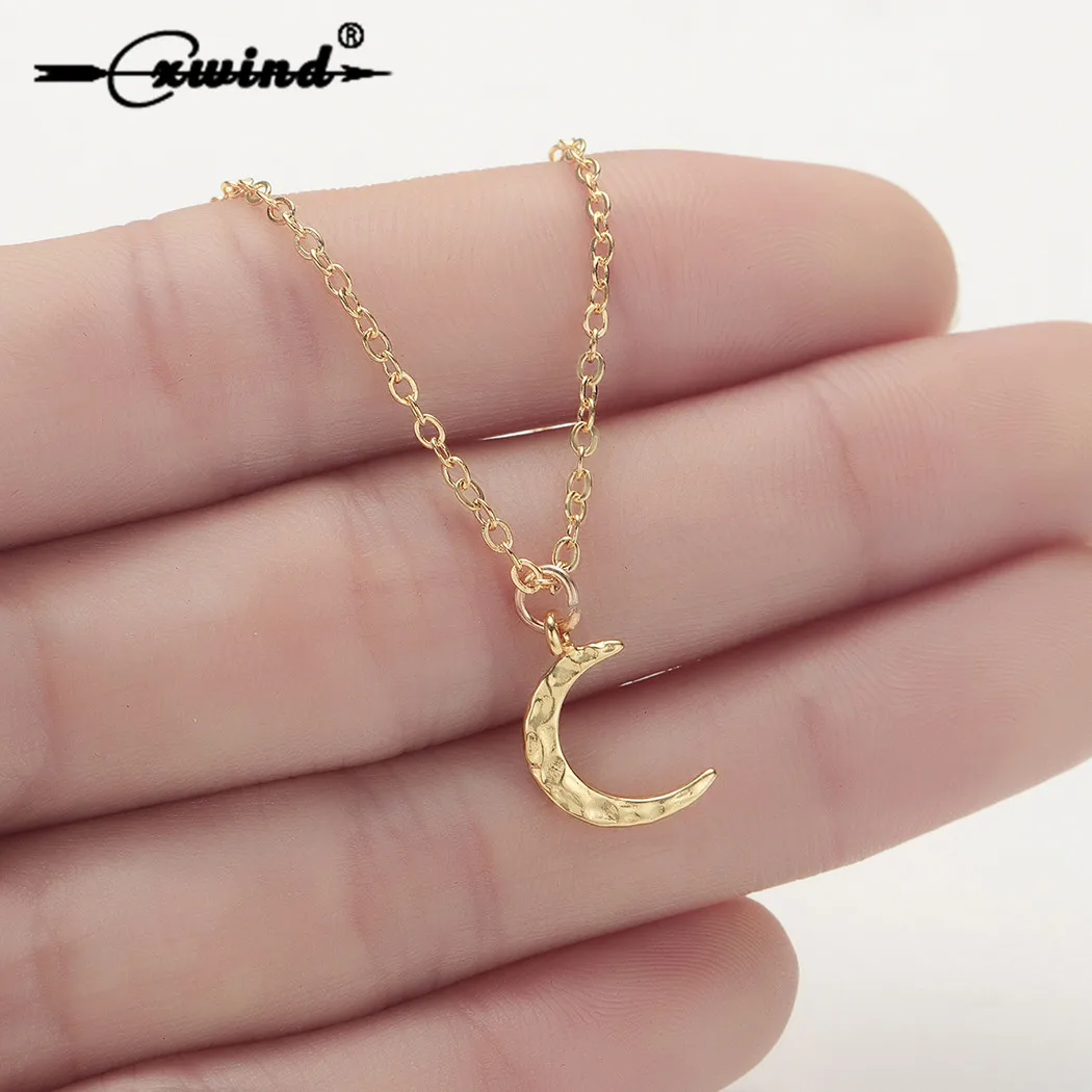 

Cxwind Fashion Horn Necklaces Crescent Moon Chokers Pendant Necklace For Women Gothic Necklace Collier femme Jewelry 2019