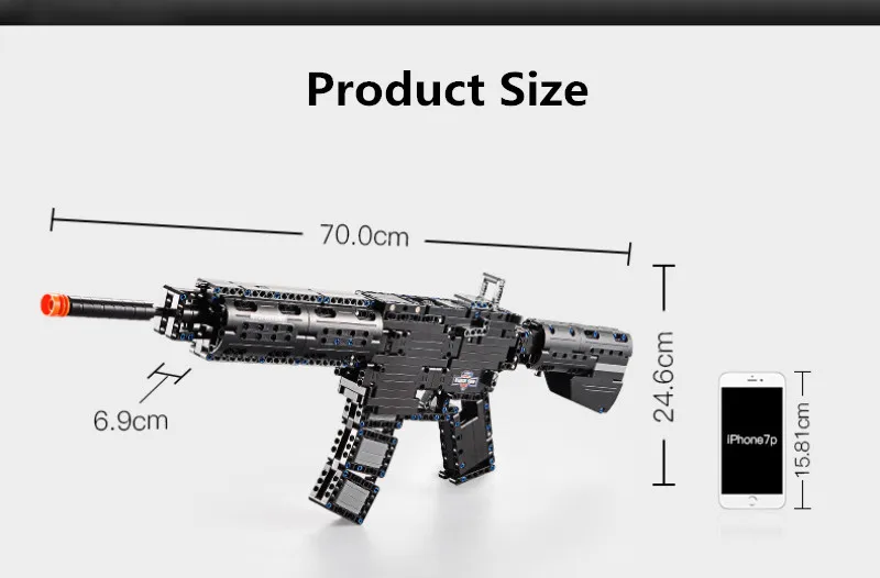 Классический Развивающие игрушки DIY собрать игрушки buliding Блок моделирование Старт Штурмовая винтовка 70 см Большие размеры 621 шт. обучения