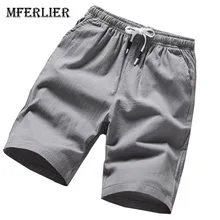 MFERLIER однотонные шорты летние шорты мужские Размер M-5XL эластичный пояс Длинные мужские шорты 7 видов цветов
