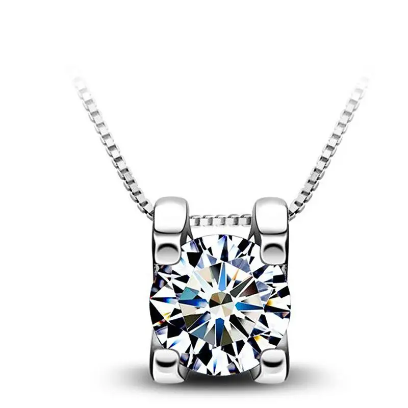 

Korean Fashion Crystal Pendant Necklace For Women Necklaces & Pendants 925 Sterling Silver Jewelry Charms Jewellery Choker Gift
