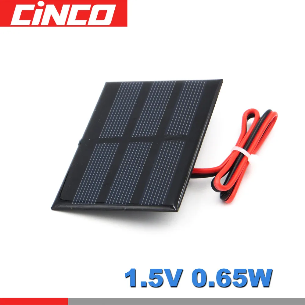 

1.5 V 0.65W 430mA extend wire Solar Panel Polycrystalline Silicon DIY Battery Charger Small Mini Solar Cell cable toy 1.5V