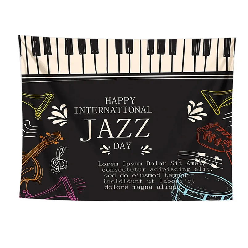 

Square Jazz Music Tapestry Beach Towels For Adults Fabric Wall Hanging Decor for Bedroom Living Room Dorm Strandlaken 40MY08
