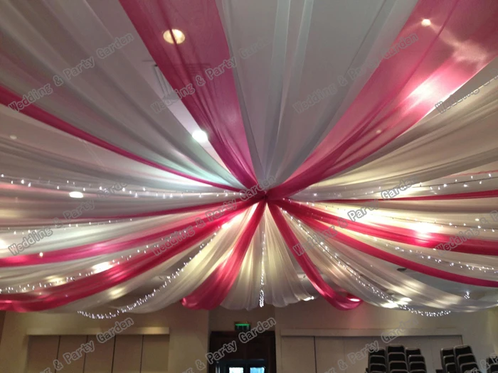 12pcs Lot 10mx0 7m Wedding Ceiling Draper Canopy Drapery Colour