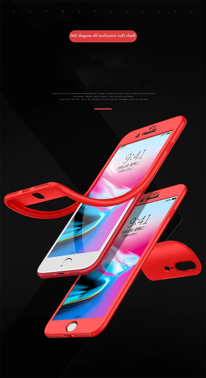 360 Full Cover Phone Case For iPhone XS Max X XR 5 5S SE 6 6S 7 8 Plus 6Plus 7Plus Soft Silicone protect Coque For iPhone XSMax iphone se wallet case
