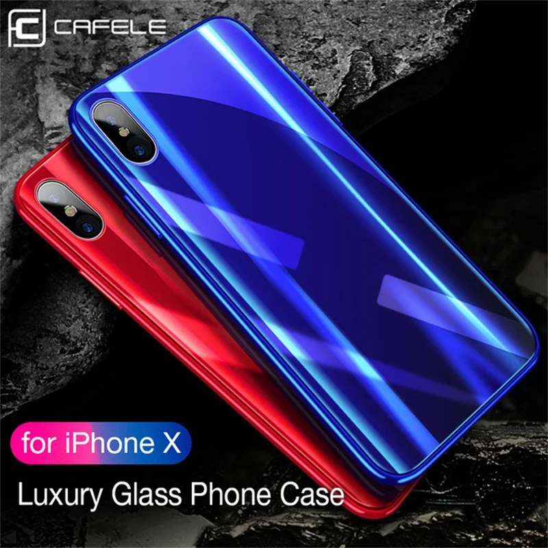 Купить Cafele Tempered Glass Phone Case for iPhone X Hard Cover iPhoneX 10 Ultra thin Original Fitted Glossy Mirror  | Отзывы и видеообзор (32854465681)