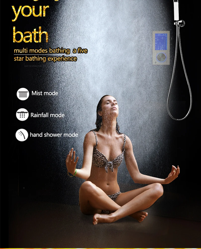 Наборы для душа Интеллектуальный ЖК-цифровой 2" SPA Mist LED Touch Mixer Набор для душа