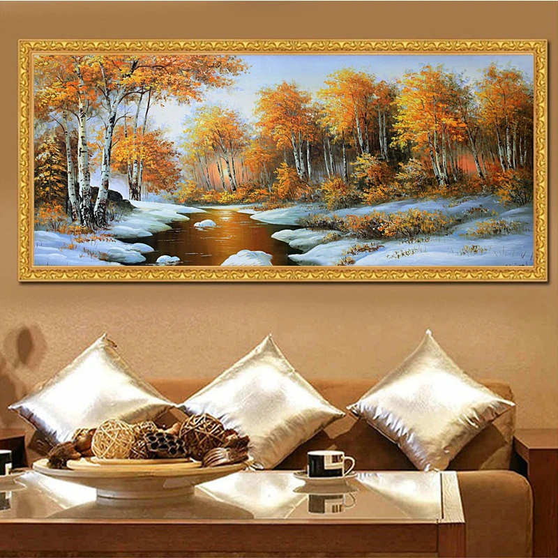 

Large Full Square Drill 5D DIY Diamond Painting "Autumn forest scenery" Embroidery Cross Stitch Mosaic Home Decor Gift Y2056