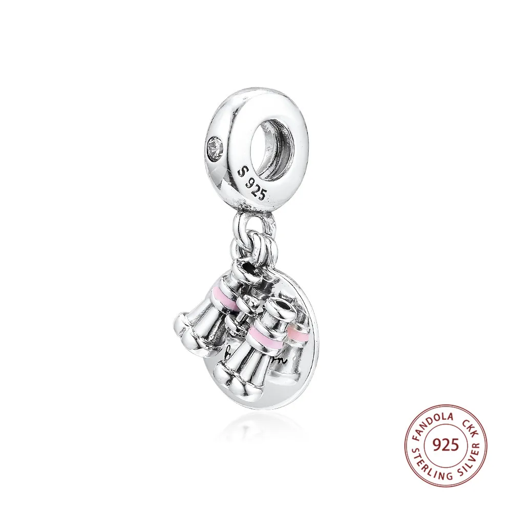 

Original 925 Sterling Silver Heart Binoculars Dangle Charms Metal Beads Fits Pandora Bracelets Necklaces DIY Jewelry Making