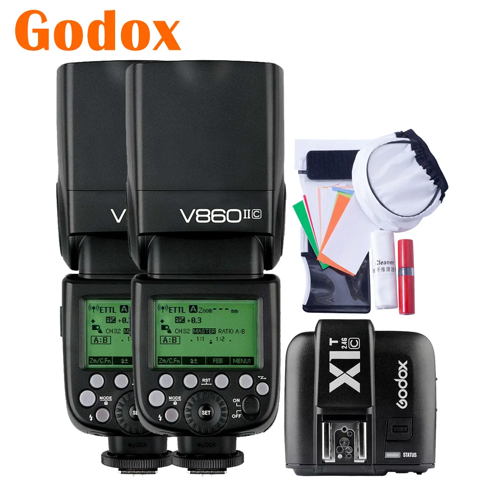 

Godox 2.4G TTL HSS V860II-C X1T-C Transmitter Camera Flash Speedlite for Canon 200D 1300D 100D 77D 6D 750D 1200D 760D 80D 5D 6D