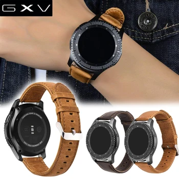 

GXV Gear S3 Watch Band, 22mm Crazy Horse Premium Vintage Genuine Leather Bracelet Strap For Gear S3 Frontier / Gear S3 Classic