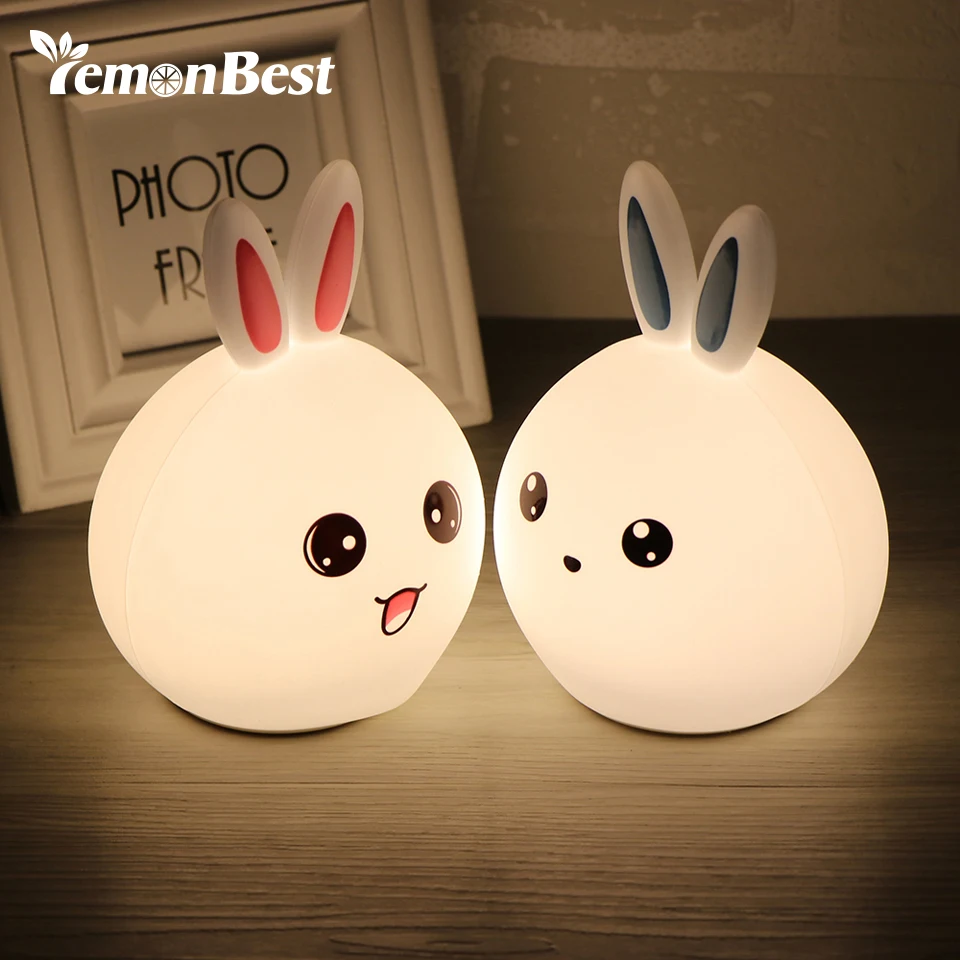 Bunny LED Night Light with Remote Warm Whoite + RGB Tap Control