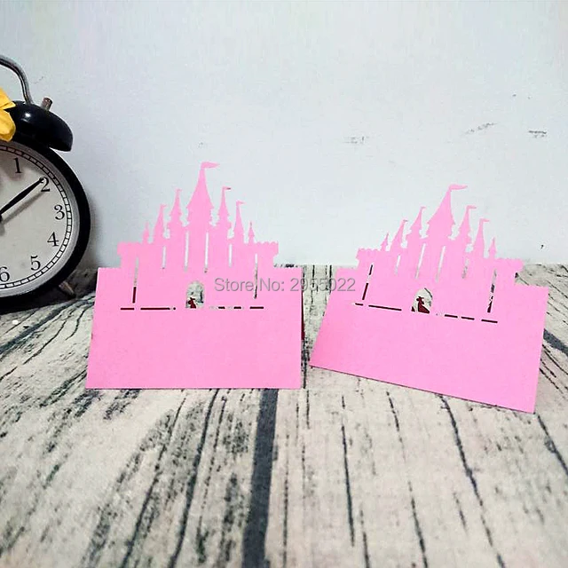 set of 50 castle place cards princess party supplies fairy tale food placecards