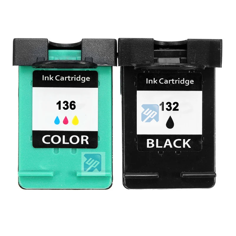 

UP brand 2pk Ink Cartridge replacement for HP 132 136 Officejet 6213 5443 D4163 Photosmart 2573 C3183 D5163 1513 printer