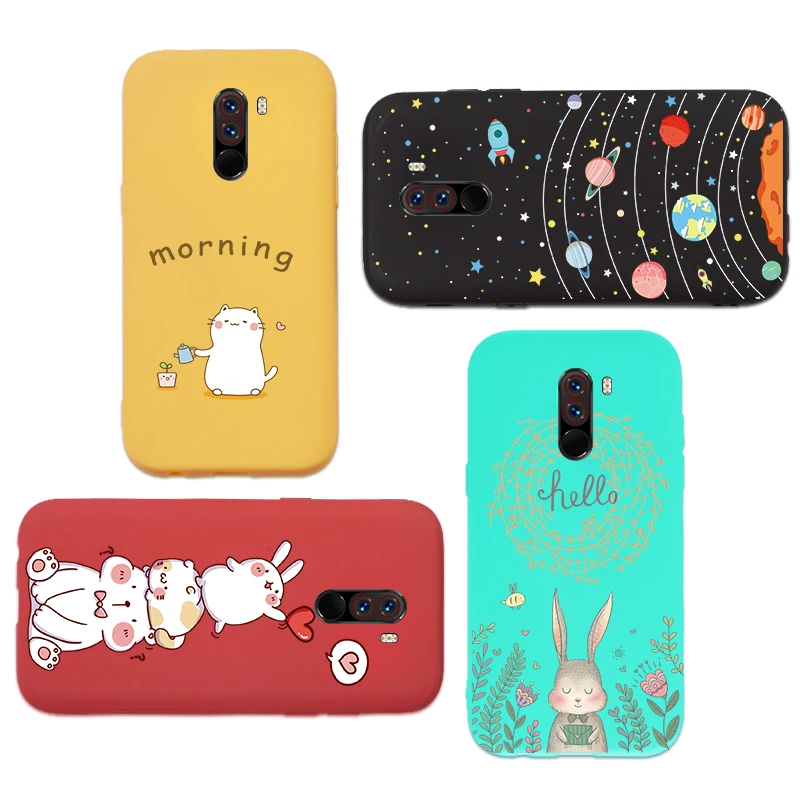 

ASINA Cartoon Case For Xiaomi Pocophone F1 Case Cute Silicone Case Cover Original 3D Relife Soft Fundas Capa For Poco F1 Bumpers