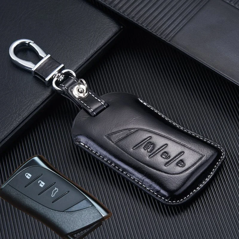 

Leather Key Case for Lexus 2018 ES300h ES350 ES200 ES260 2018 New LS350 LS500h Remote Control Key Fob Cover Holder Accessories