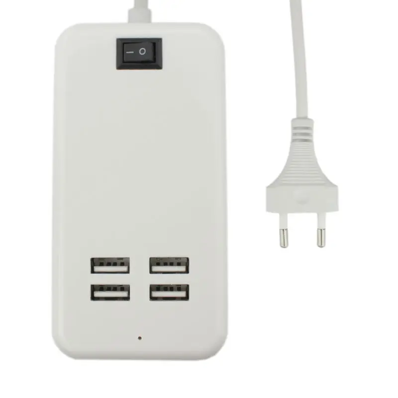 15 Вт 1.5 м линия 4 Порты и разъёмы USB EU Зарядное устройство переменного тока Адаптеры питания для iPhone4 4S 5 5S 5C AC Адаптеры питания для мобильного телефона Зарядное устройство